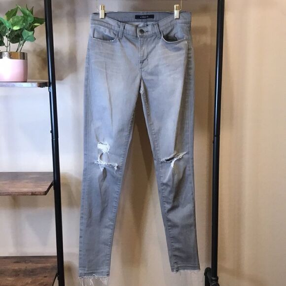 J Brand Super Skinny ”Cliché” Light Gray Denim Jeans - Picture 7 of 16